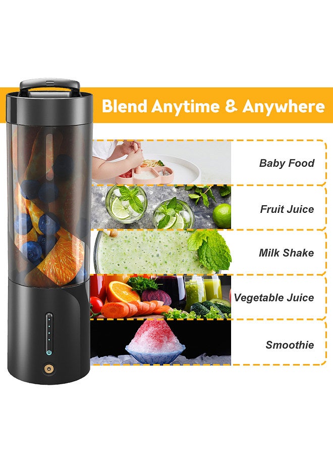 Portable Blender for Shakes and Smoothies 15W High-Power Personal Size Blender with Magnetic Charging XIP8 Waterproof 20000rpm 6 Sharp Blades Multifunctional Household Electric Juicer Cup