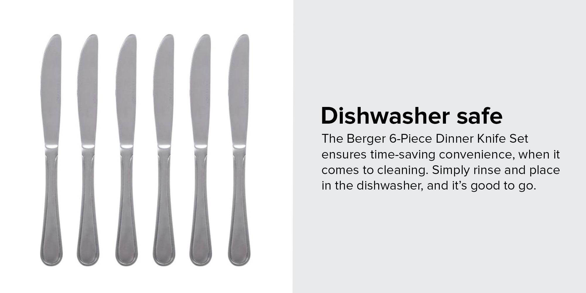 6-Piece Dinner Knife Set Silver