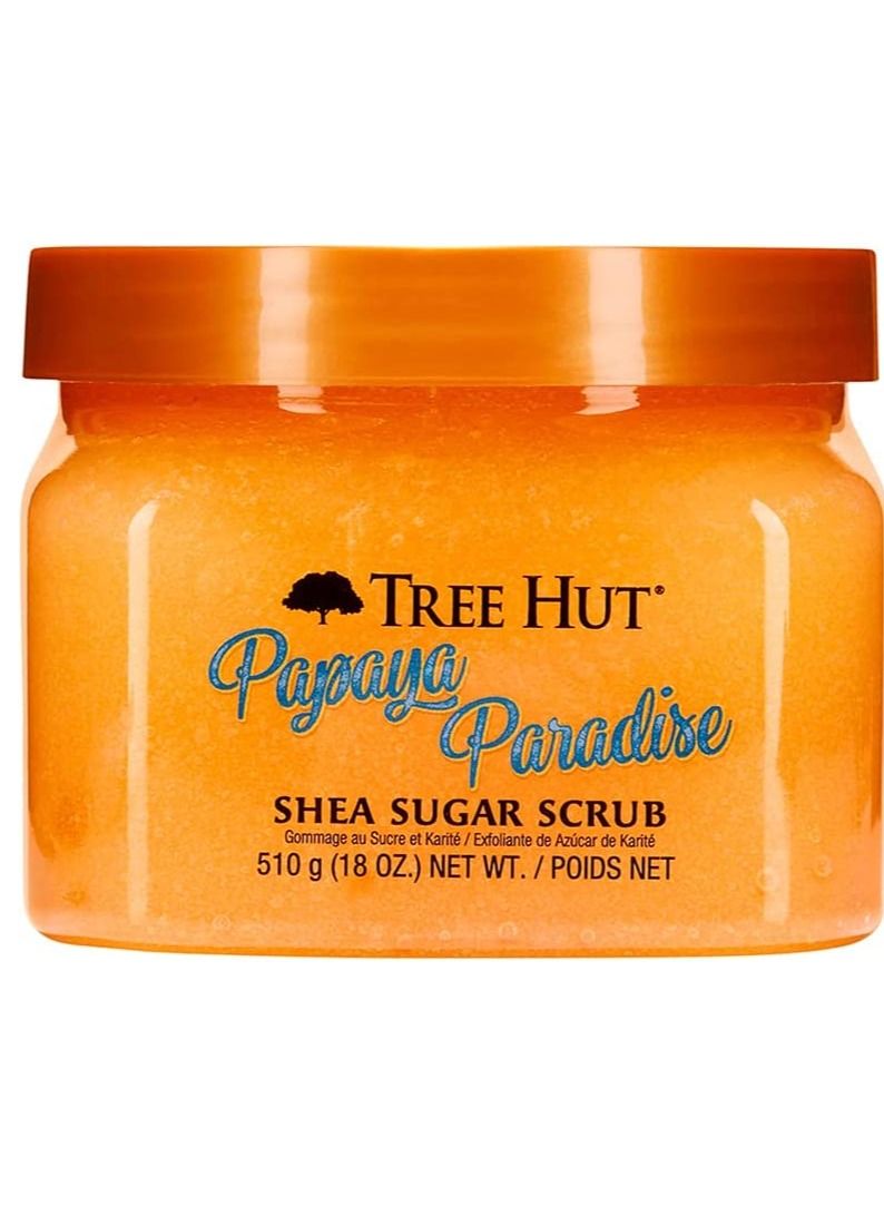 Tree Hut Papaya Paradise Shea Sugar Scrub Made With Shea Butter, Papaya Extract And Pineapple Enzymes, 18 oz