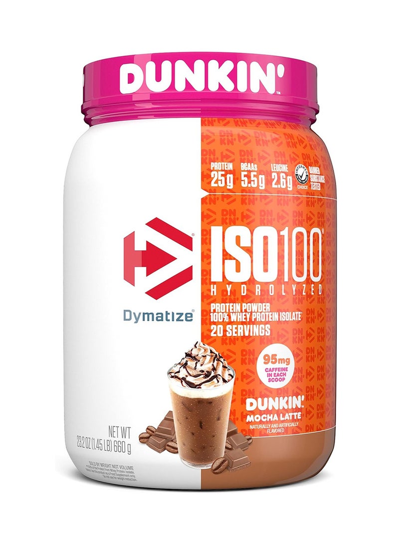 Dy ISO 100 1.4lb Dunkin Mocha Latte 20 serving 660 Grams