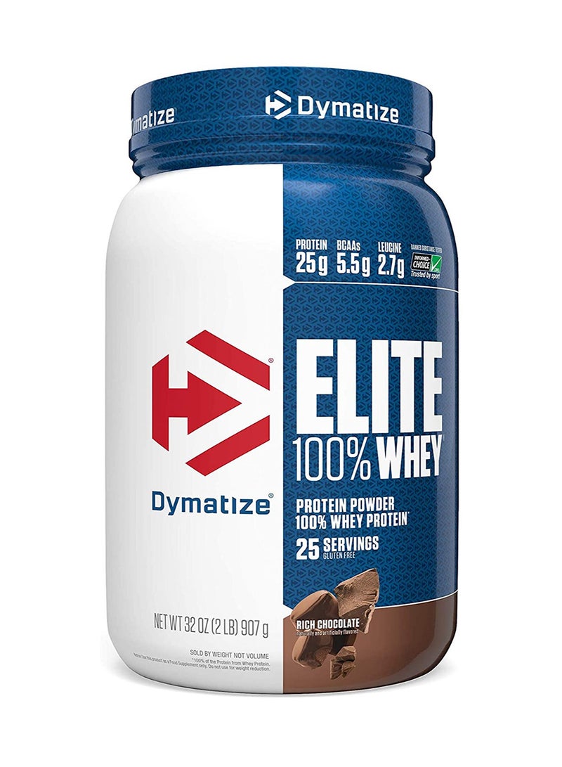 Elite 100% Whey Protein Powder Rich Chocolate 2 lbs 907g
