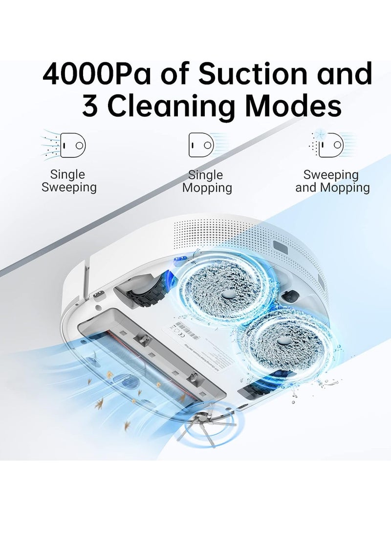 Dreametech W10 Robot Vacuum Cleaner and Mop, Sweeping, Mopping, Washing and Drying 4in1