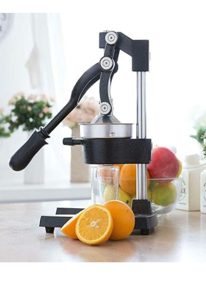 Commercial Citrus Juicer Manual Fruit Juicer and Orange Squeezer - Metal Hand Press Juice, Heavy Duty Orange Juicer Lemon Lime Squeezer Pomegranate - Premium Quality with Bonus Skimmer Spoon