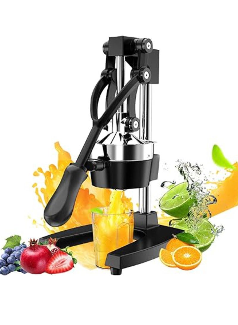 Commercial Citrus Juicer Manual Fruit Juicer and Orange Squeezer - Metal Hand Press Juice, Heavy Duty Orange Juicer Lemon Lime Squeezer Pomegranate - Premium Quality with Bonus Skimmer Spoon