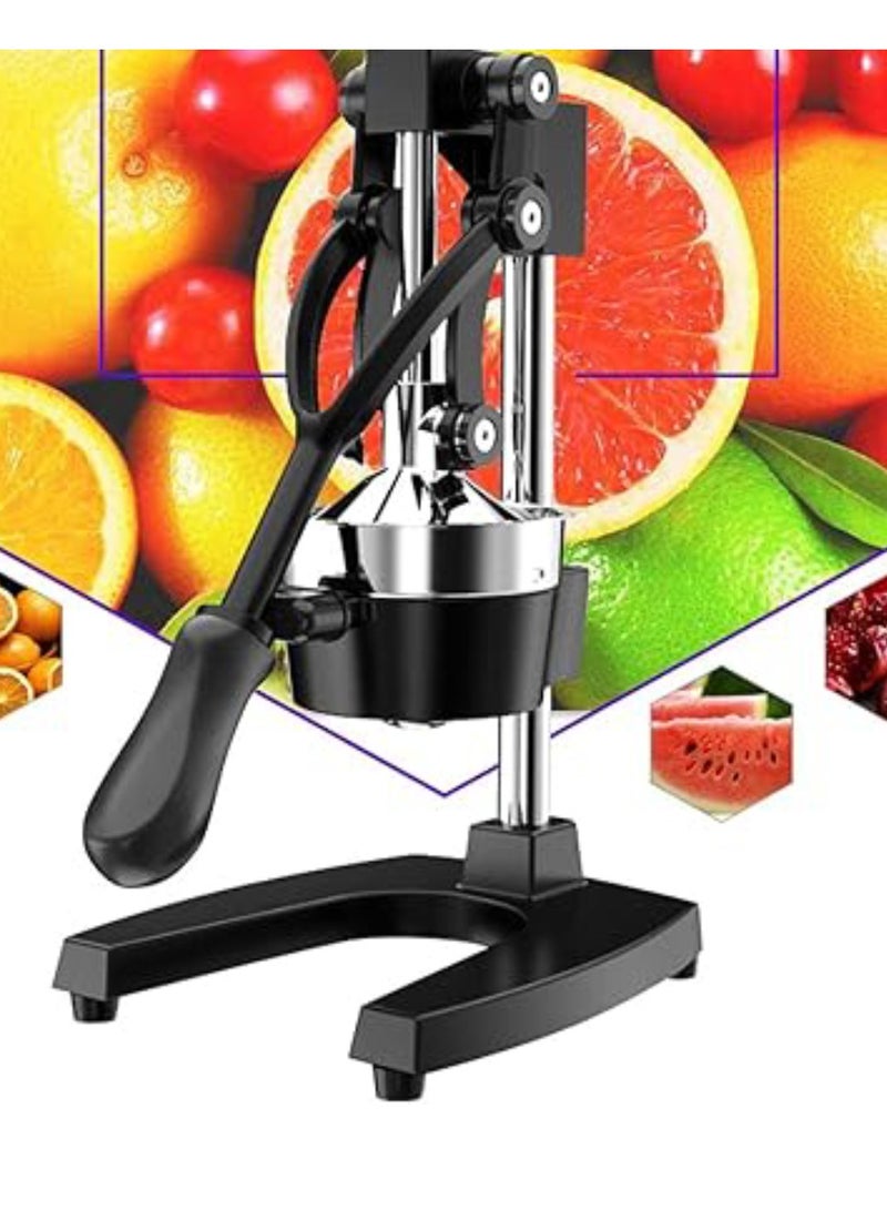 Commercial Citrus Juicer Manual Fruit Juicer and Orange Squeezer - Metal Hand Press Juice, Heavy Duty Orange Juicer Lemon Lime Squeezer Pomegranate - Premium Quality with Bonus Skimmer Spoon