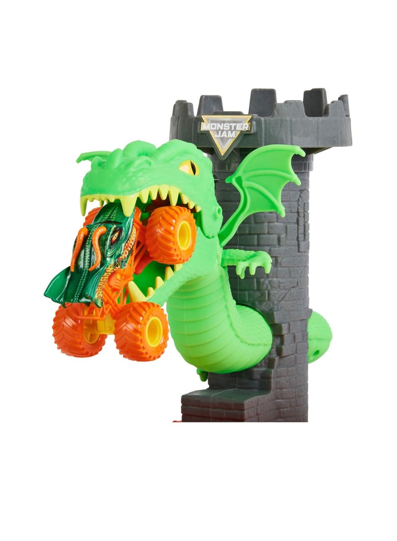 Dragon Playset with Exclusive 1:64 Scale Truck, Kids Toys for Boys Green Ages 3 and up