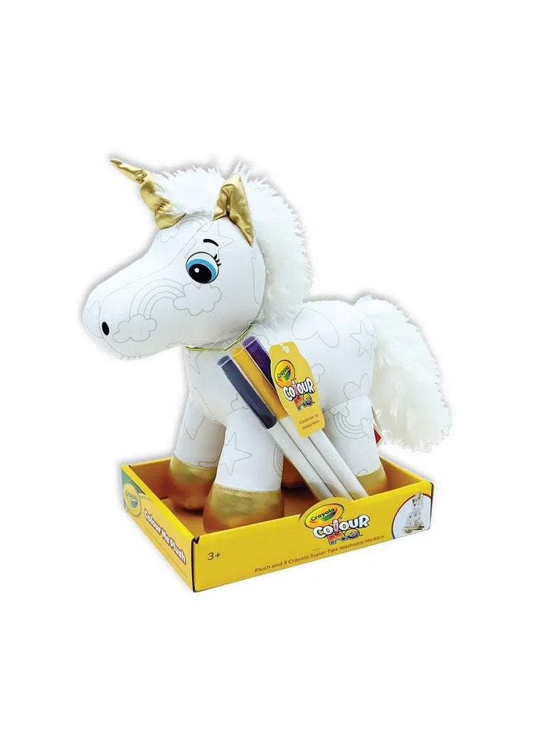 Colour Me Plush Toy - Unicorn - White