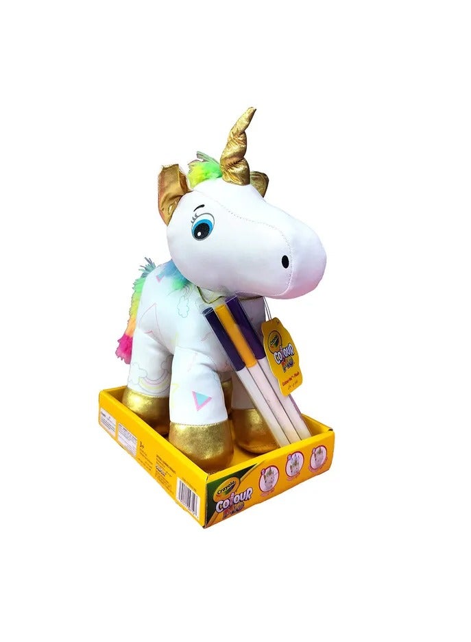 Colour Me Plush Toy - Unicorn - White