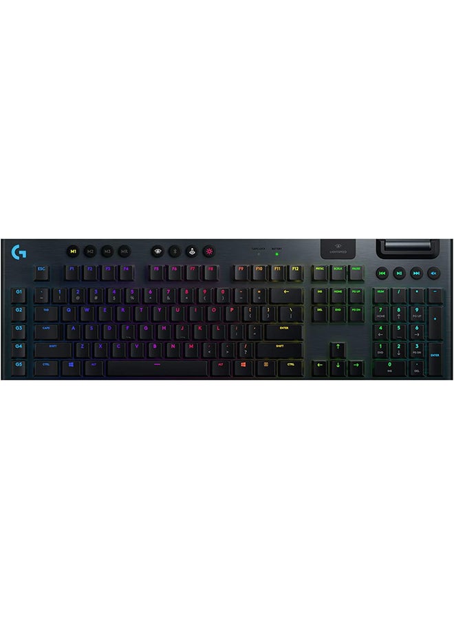 Logitech G Logitech G915 LIGHTSPEED RGB Mechanical Gaming Keyboard, Low Profile GL Clicky Key Switch, LIGHTSYNC RGB, Advanced LIGHTSPEED Wireless and Bluetooth Support - Clicky