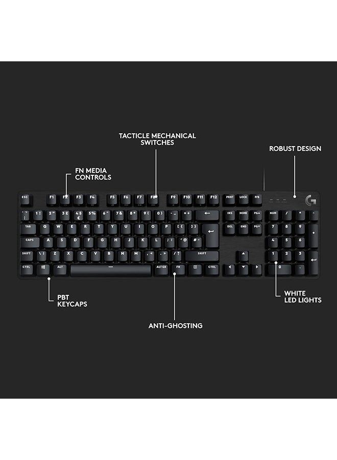 Logitech G413 SE Full-Size Mechanical Gaming Keyboard - Backlit Keyboard with Tactile Mechanical Switches, Anti-Ghosting, Compatible with Windows, macOS, AR Keyboard - Black Aluminium