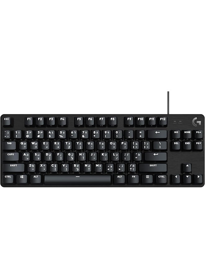 Logitech G413 TKL SE Mechanical Gaming Keyboard - Compact Backlit Keyboard with Tactile Mechanical Switches, Anti-Ghosting, Compatible with Windows, macOS, AR Keyboard - Black Aluminium