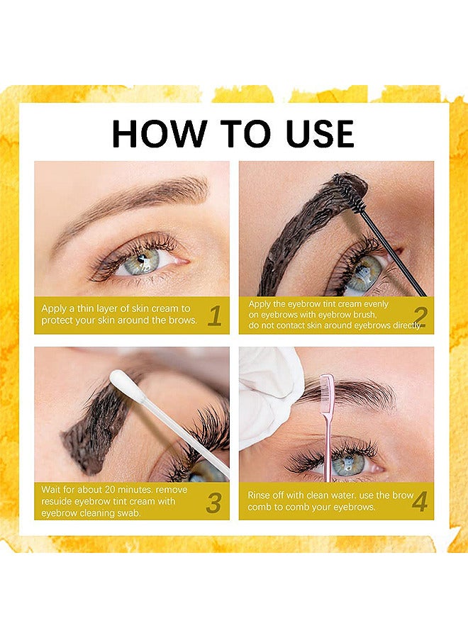 Eyelash And Brow Tint Color Kit, Instant Eyebrow Brown Hair Color Kit Voluminous Coloring For Lash And Brow Perfect Partner For Lash Perm Lift Lamination Treatment, Quick Results (Chestnut Brown)