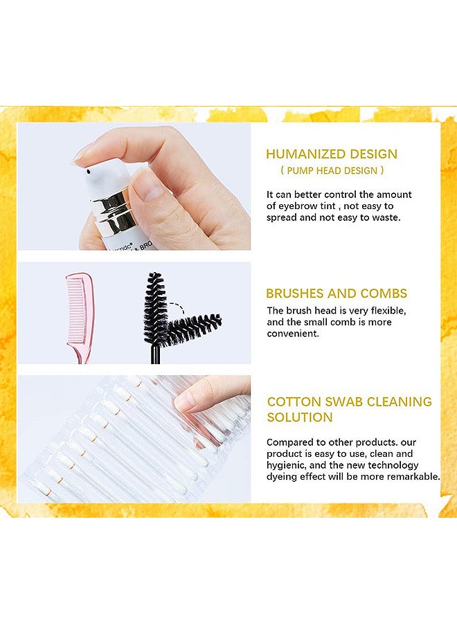 Eyelash And Brow Tint Color Kit, Instant Eyebrow Brown Hair Color Kit Voluminous Coloring For Lash And Brow Perfect Partner For Lash Perm Lift Lamination Treatment, Quick Results (Chestnut Brown)