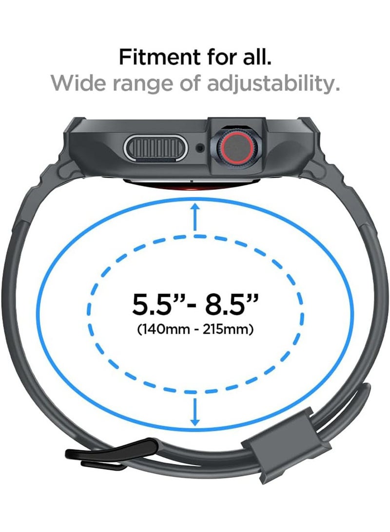 Rugged Armor Pro for Apple Watch Series 9 / 8 /7 (45mm) and Series 6/SE2/SE/5/4 (44mm) Band with Case Cover - Dark Gray