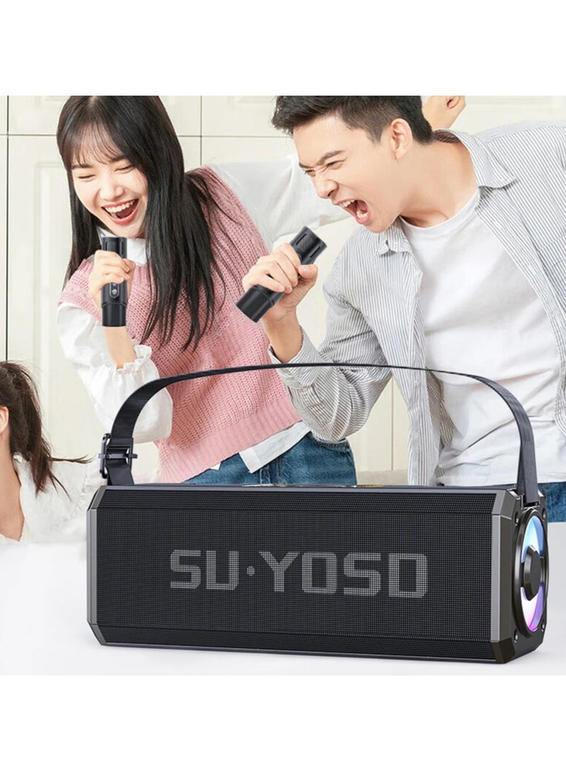 Wireless Portable Karaoke Speaker with Dual Microphones  Ultimate Home Karaoke Singing Party Experience