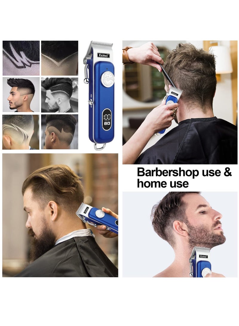 Professional Mens Hair Clippers Cordless Beard Trimmers Grooming Kit with LCD Display Adjustable Clippers with Replacement Shell USB Rechargeable Haircut Set for Home Use and Barbers