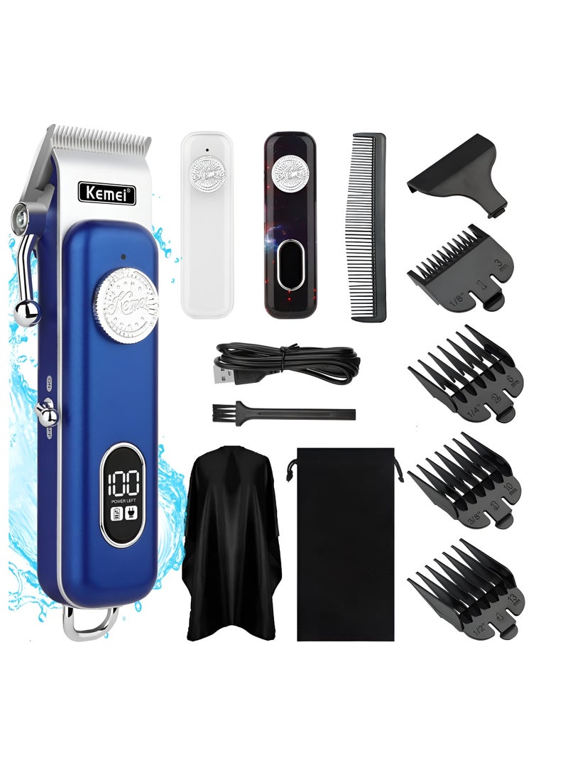 Professional Mens Hair Clippers Cordless Beard Trimmers Grooming Kit with LCD Display Adjustable Clippers with Replacement Shell USB Rechargeable Haircut Set for Home Use and Barbers