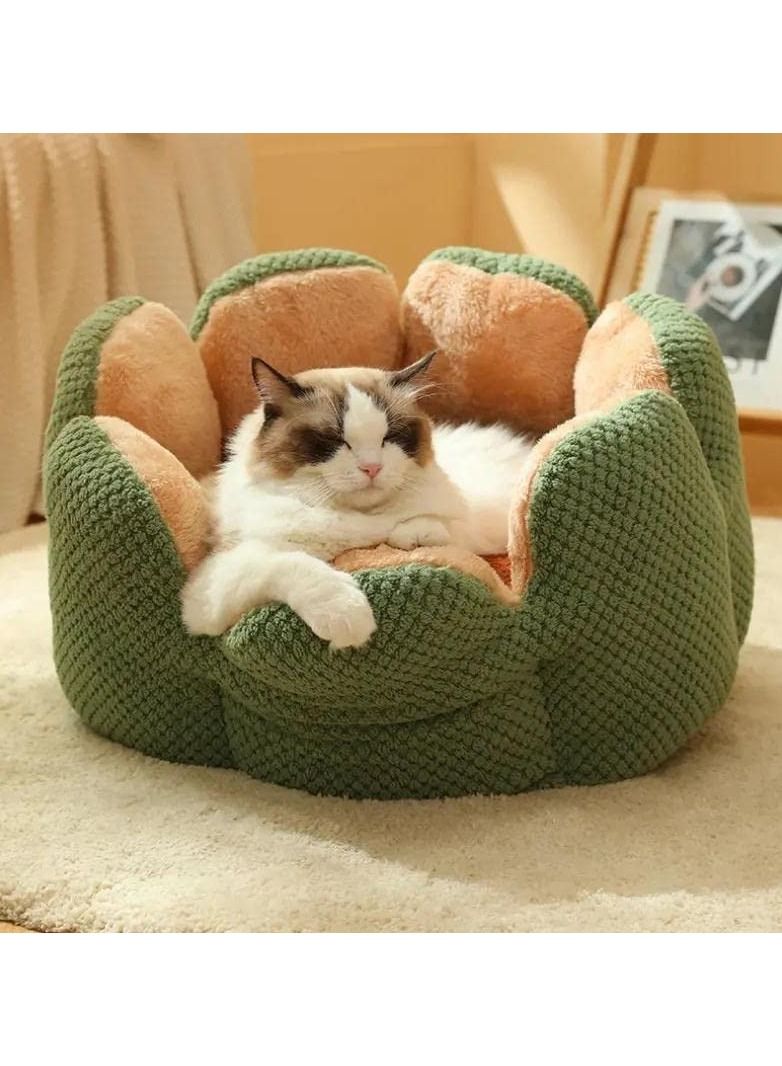 Flower Bed For Small Dogs, Puppy, Cat, Kitten, Rabbit And Cat Anti-Slip Bed. Waterproof Bottom, Anti-Skid And Machine Washable Cooling Tent with Removable Cushion (40cm)