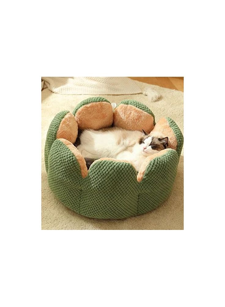 Flower Bed For Small Dogs, Puppy, Cat, Kitten, Rabbit And Cat Anti-Slip Bed. Waterproof Bottom, Anti-Skid And Machine Washable Cooling Tent with Removable Cushion (40cm)