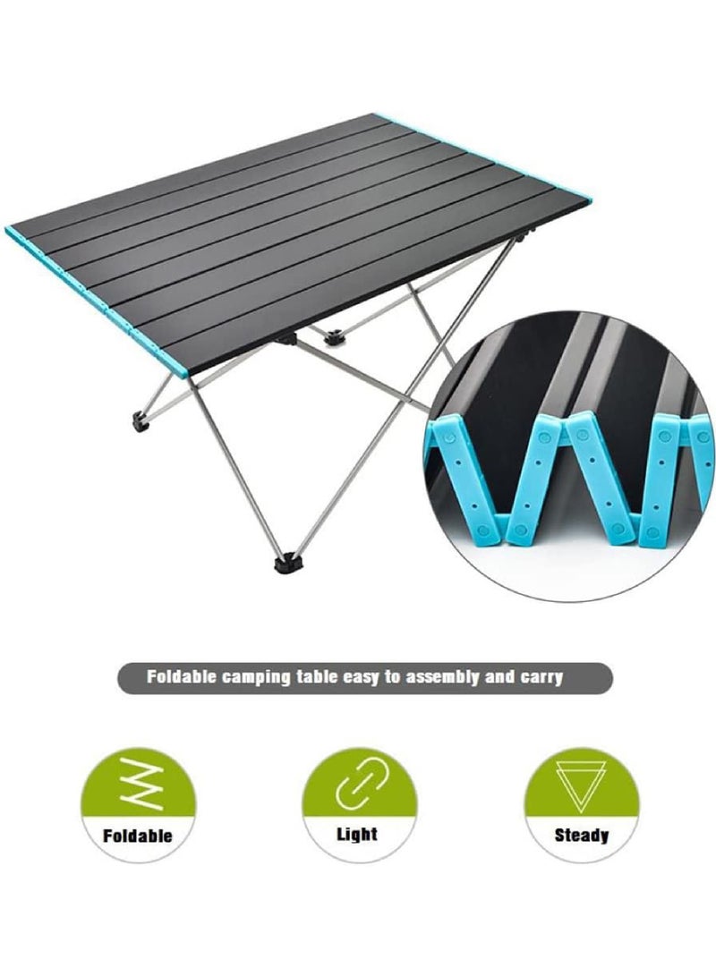 Portable Camping Table - Ultralight Small Folding Table with Aluminum Table Top and Carry Bag Beach Table for Outdoor Picnic BBQ Cooking Home Use