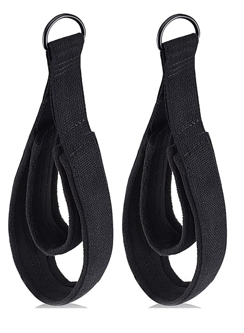 2PCS Pilates Double Loop Straps for Reformer, D-Ring Straps Handle, Feet Fitness Equipment Straps, Yoga Double Loop Straps Handle Straps, Pilates Reformer Accessories for Home and Gym
