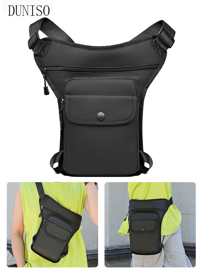 Multifunction Drop Leg Bag For Men and Women Panel Utility Waist Bag Shoulder Bag Crossbody Bag For Cycling Hiking Travelling Pouch Pack Waistpack For Outdoor Sports