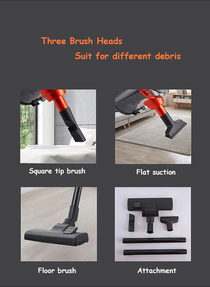 Vacuum Cleaner,5M Corded Stick Vacuum,18000pa High Suction,600W 1.5L Large Capacity for Home, Hard Floor, Carpet,Bed,Car,GHA-585,Black