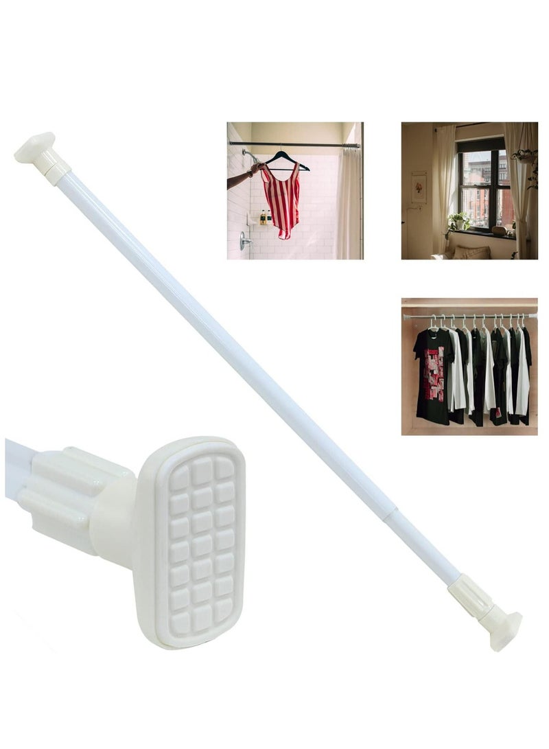 Rubik Shower Curtain Rod 70cm to 120cm Adjustable, Thick & Extendable 25mm Telescopic Length Painted Surface No Drill Type for Cabinet Bathroom Shower Bathtub (White)