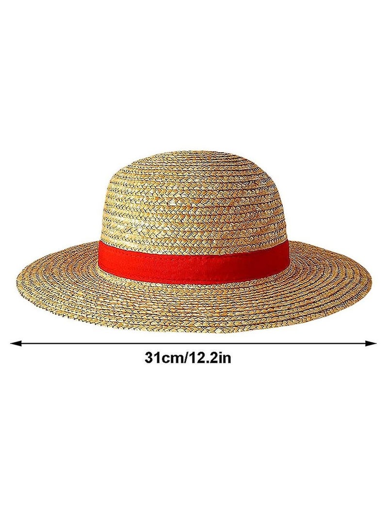 Luffy Straw Hat Multifunctional Anime Cartoon Character Sunscreen Straw Hat Cosplay Sun Hat For Adults