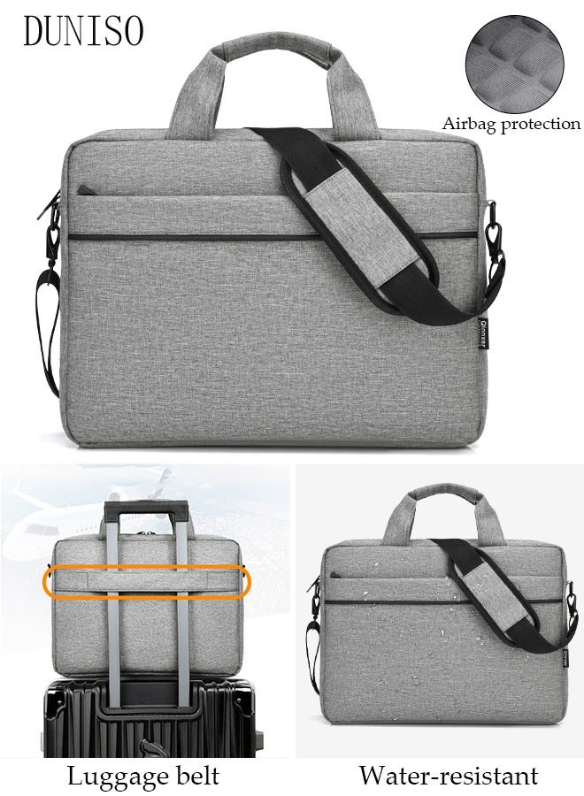 15.6 Inch Laptop Bag with Multi Compartment Lightweight Laptop Hand Bag Crossbody Bag Travel Business Briefcase Water-Resistant Dust-proof Shoulder Messenger Bag for Men and Women Work Office