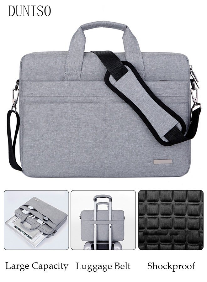 15 Inch Laptop Bag with Multi Compartment Lightweight Laptop Hand Bag Crossbody Bag Travel Business Briefcase Water-Resistant Dust-proof Shoulder Messenger Bag for Men and Women Work Office