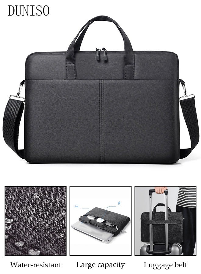 Laptop Bag with Multi Compartment Lightweight Laptop Hand Bag Crossbody Bag Travel Business Briefcase Water-Resistant Dust-proof Shoulder Messenger Bag for Men and Women Work Office