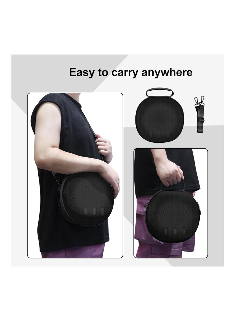 Hard Case Compatible with Meta Oculus Quest 3 VR Gaming Headset Touch Controllers,Waterproof Shockproof Carrying Bag with Mesh Pocket for Accessories, Suitable for Travel and Home Storag (Black)