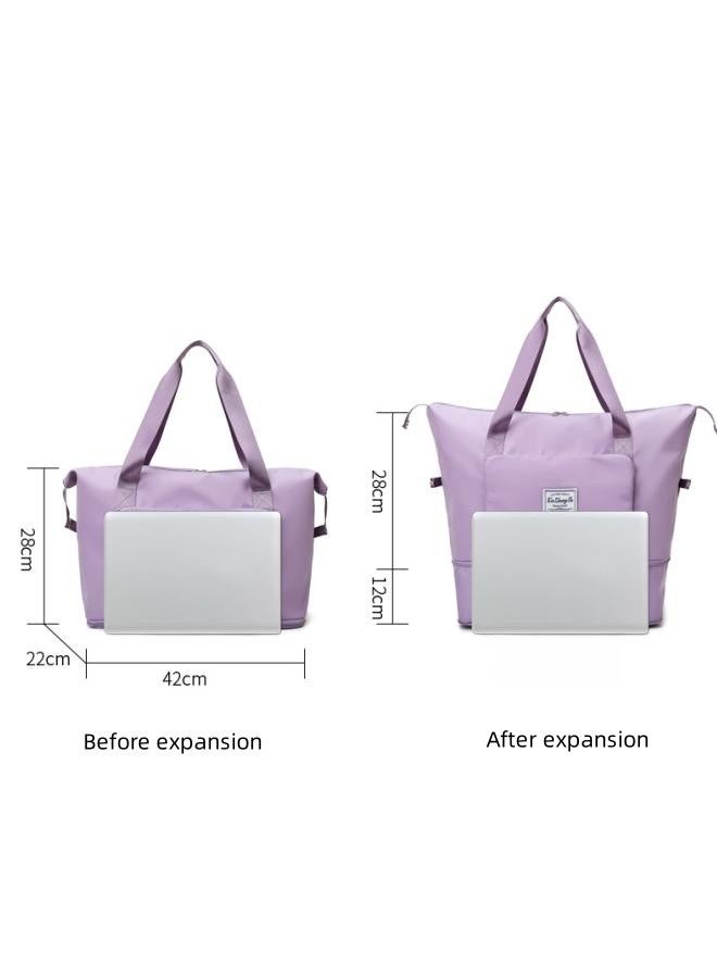 Women's Portable Dry and Wet Separation Gym Sacks, Large-capacity Business Trip Storage Bag Luggage Sports Bag Trolley Bag, Waterproof Leisure Travel Bag Carrying Bag for Ladies（Purple）