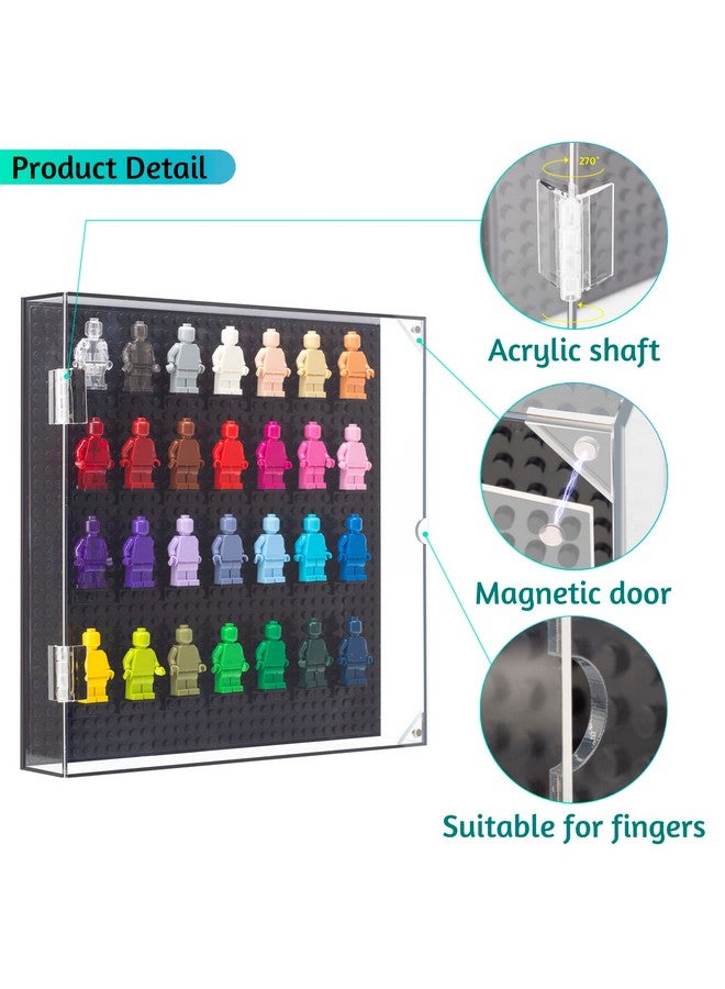 Acrylic Wall Mount Minifigure Display Case Showcase And Protect Your Building Block Mini Figures Collection (Without Mini Figures)