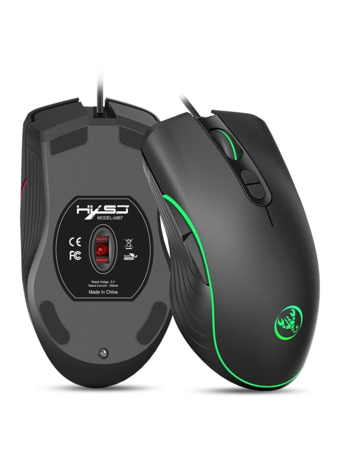 A867 Wired Optical Gaming Mouse Black