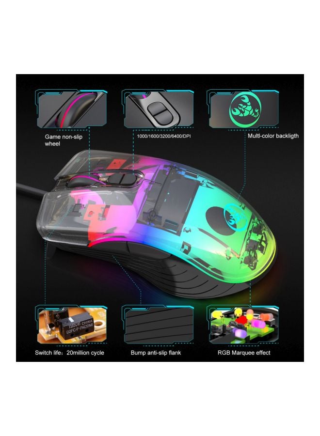 A867 Wired Optical Gaming Mouse Black