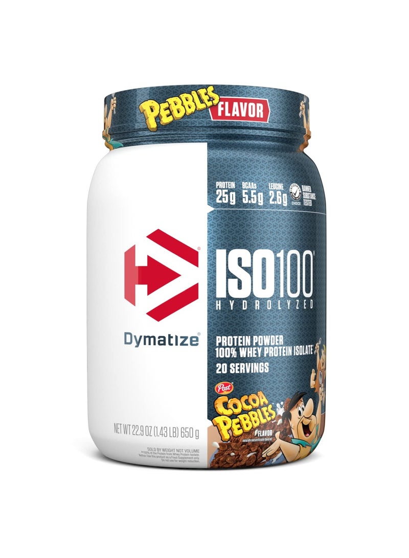 Iso 100 Hydrolysed 100% Whey Protein Isolate Cocoa Pebbles Flavor, 20 Servings