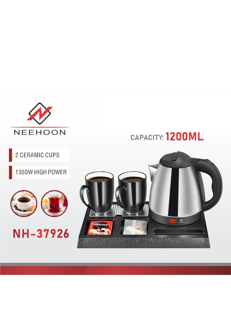 Electric Kettle 1200 Ml With 2 Ceramic Cups 1350W