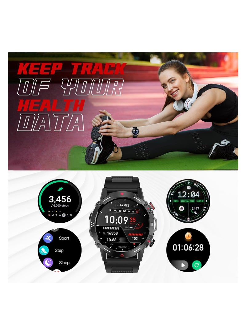 Smart watch 1.43-inch AMOLED Display - with Bluetooth Calling - Activity tracker - Waterproof Smartwatch for Men Compatible with Android & IOS Device - HK87 Smart Watch