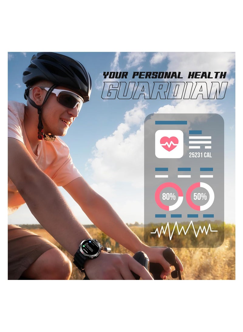 Smart watch 1.43-inch AMOLED Display - with Bluetooth Calling - Activity tracker - Waterproof Smartwatch for Men Compatible with Android & IOS Device - HK87 Smart Watch