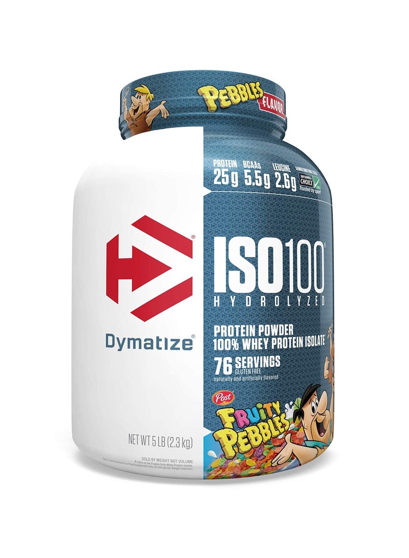Iso 100 Hydrolysed 100% Whey Protein Isolate, Fruity Pebbles Flavor 5lb