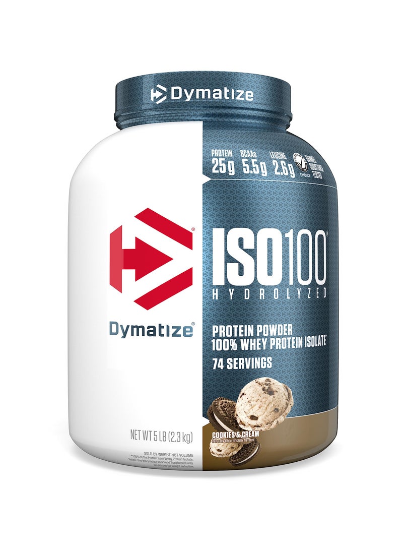 Iso 100 Hydrolysed 100% Whey Protein Isolate Cookies And Cream 5Lb
