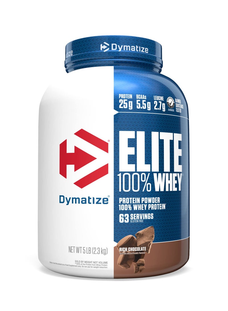 Elite 100% Whey Protein Powder Rich Chocolate 5Lb