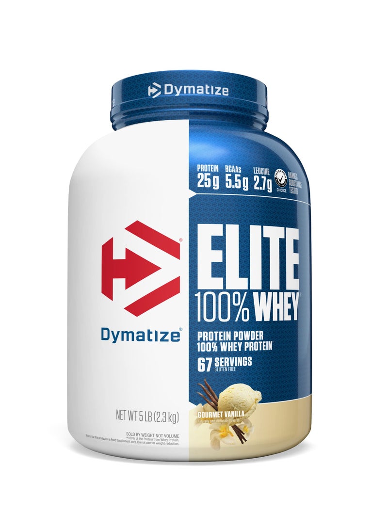 Elite 100% Whey Protein Powder Gourmet Vanilla 5Lb