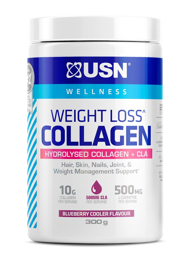 Wellness Weight Loss Collagen, Hydrolysed Collagen Plus CLA 300g Blueberry Cooler