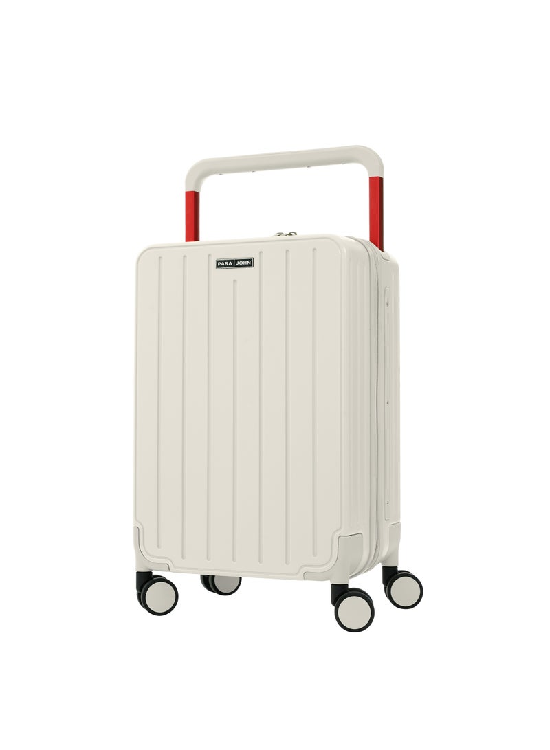 Wide Handle Cabin Luggage Trolley For Ultimate Fashion Travel Elegance White