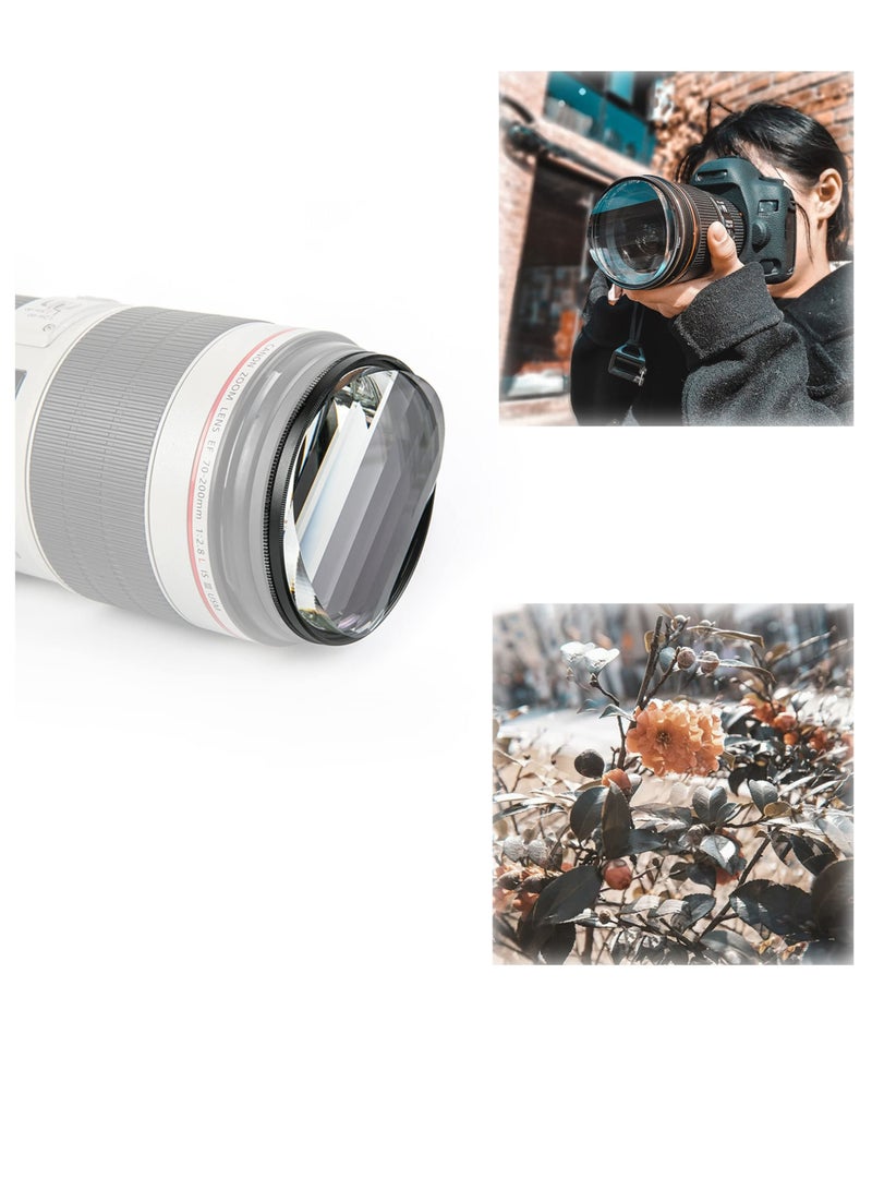 Camera Filter Accessories, 77mm Linear Glass Prism, Foreground Blur, Repeated Color Images, Glass Prism Special Effects Filter, LENS0002