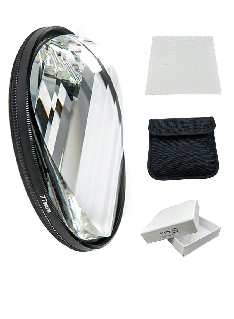 Camera Filter Accessories, 77mm Linear Glass Prism, Foreground Blur, Repeated Color Images, Glass Prism Special Effects Filter, LENS0002