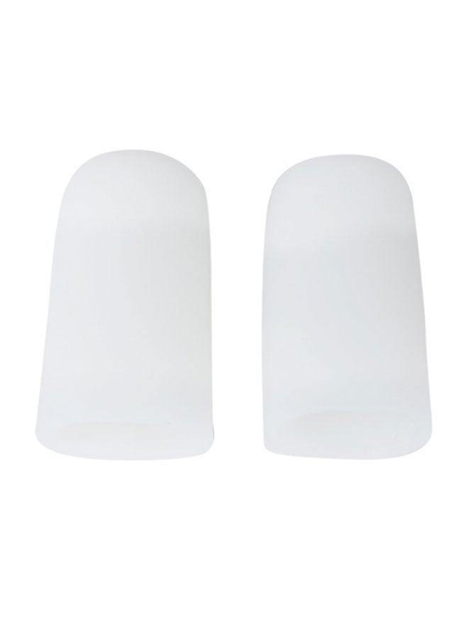 2-Piece Soft Silicone Toe Protector Cap White